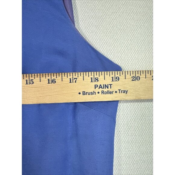Yves Cossette Depeche Mode Womens Linen Blend Jacket & Dress Size 14 Blue - Picture 10 of 14